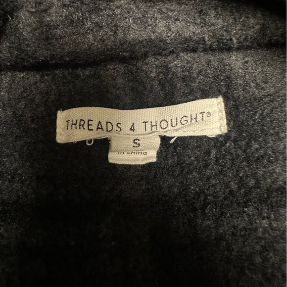 Threads 4 Thought Plaid Print Slim Fit Shirt Jacket Charcoal Sz Small EUC - Picture 7 of 9